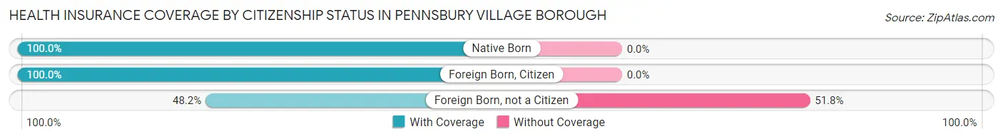 Health Insurance Coverage by Citizenship Status in Pennsbury Village borough