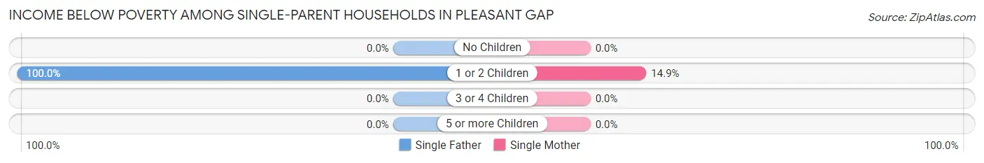 Income Below Poverty Among Single-Parent Households in Pleasant Gap