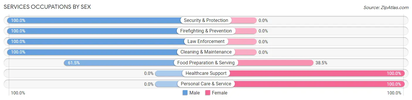 Services Occupations by Sex in Plumsteadville