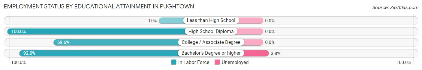 Employment Status by Educational Attainment in Pughtown