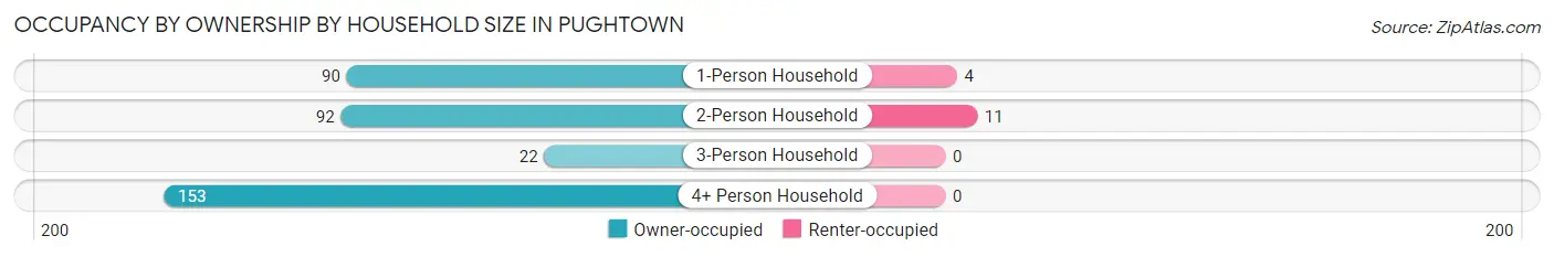 Occupancy by Ownership by Household Size in Pughtown
