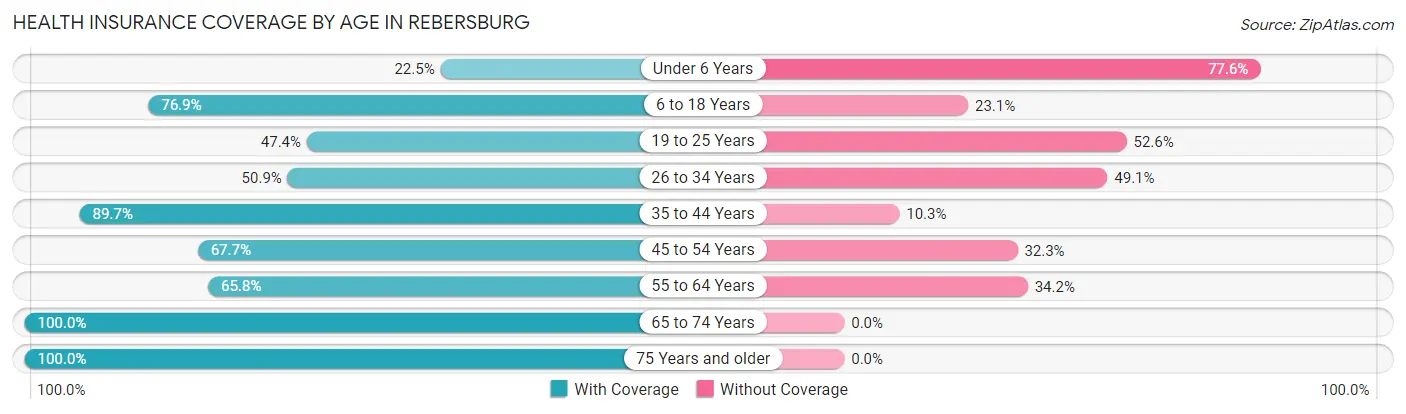 Health Insurance Coverage by Age in Rebersburg