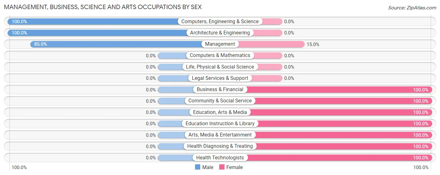 Management, Business, Science and Arts Occupations by Sex in Rebersburg