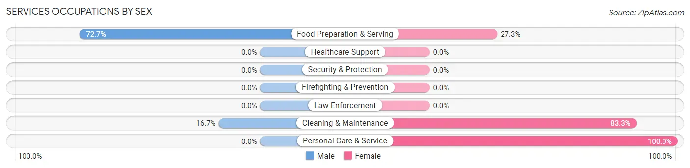 Services Occupations by Sex in Rebersburg