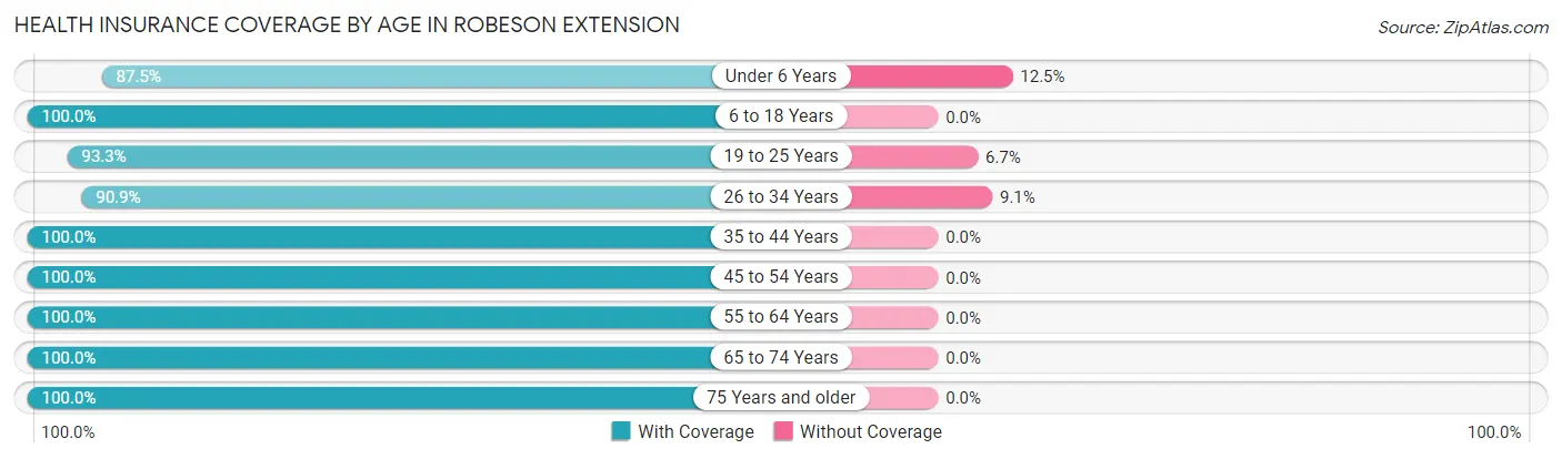 Health Insurance Coverage by Age in Robeson Extension