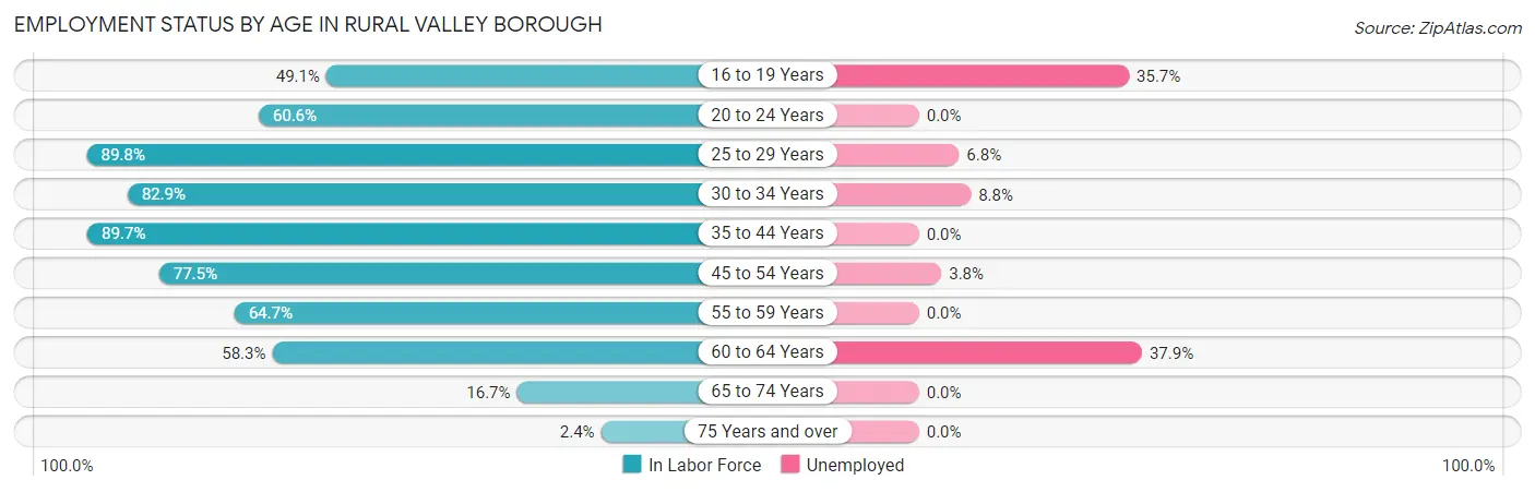 Employment Status by Age in Rural Valley borough