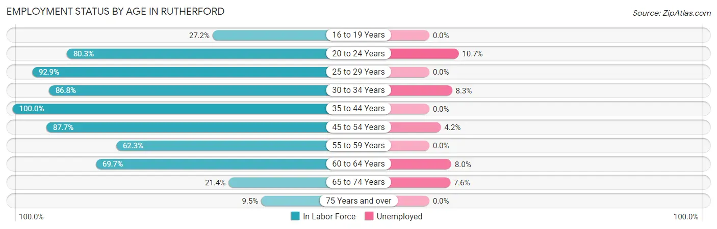 Employment Status by Age in Rutherford
