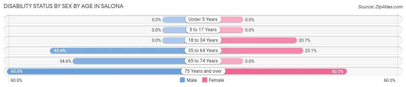 Disability Status by Sex by Age in Salona