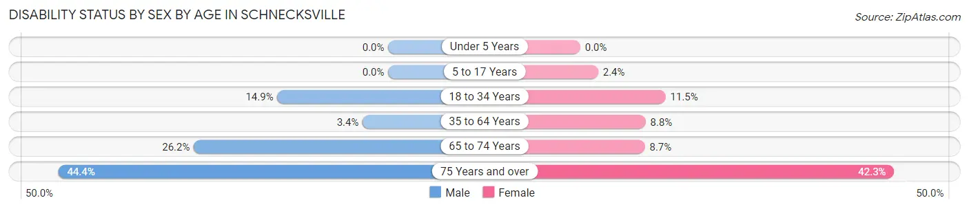 Disability Status by Sex by Age in Schnecksville