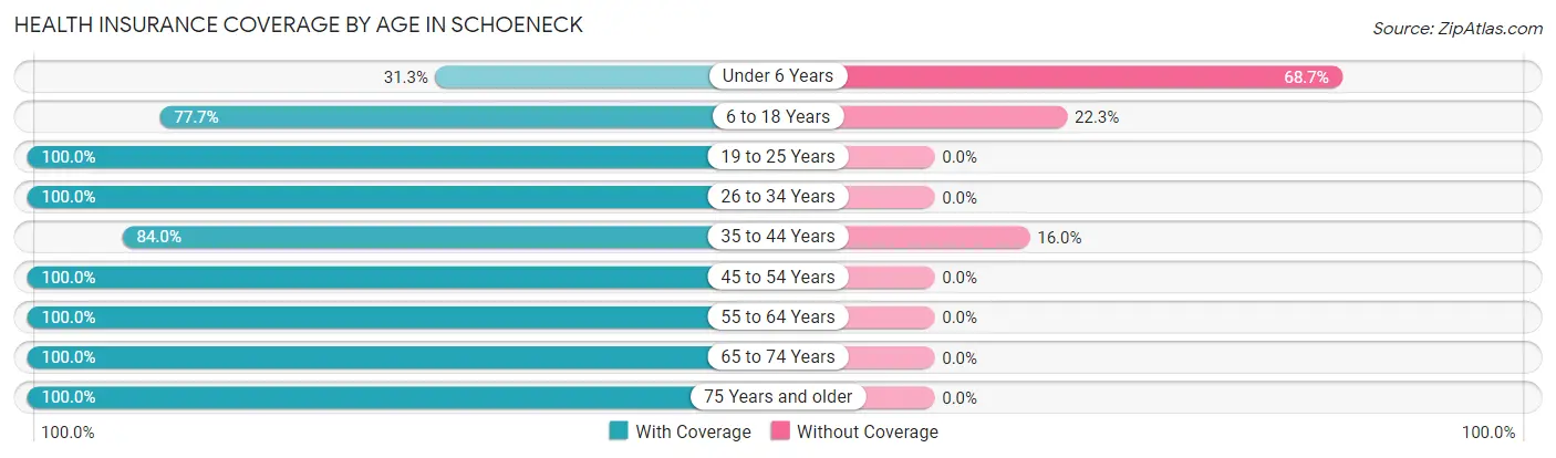 Health Insurance Coverage by Age in Schoeneck