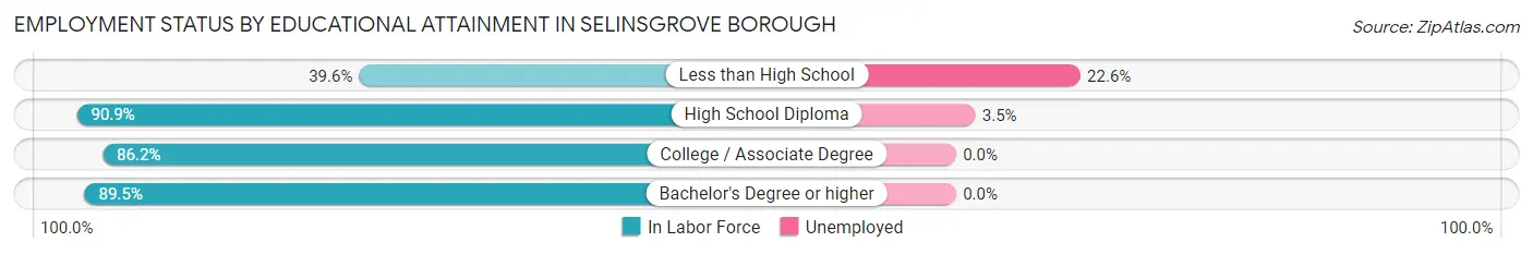 Employment Status by Educational Attainment in Selinsgrove borough