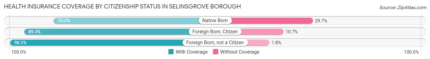 Health Insurance Coverage by Citizenship Status in Selinsgrove borough
