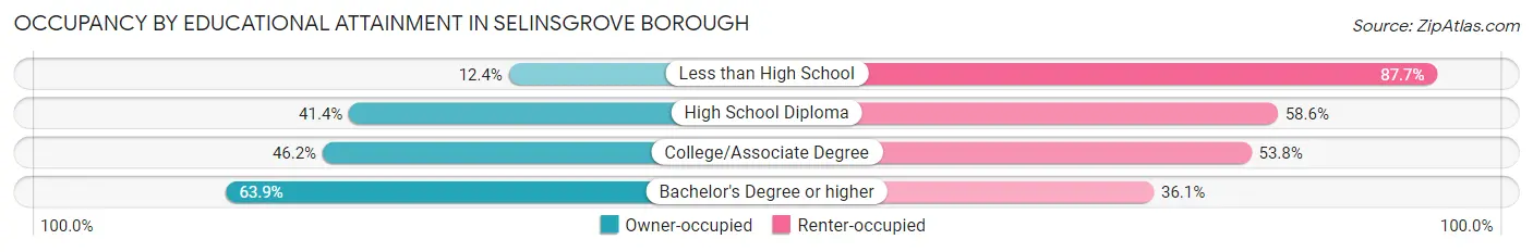 Occupancy by Educational Attainment in Selinsgrove borough
