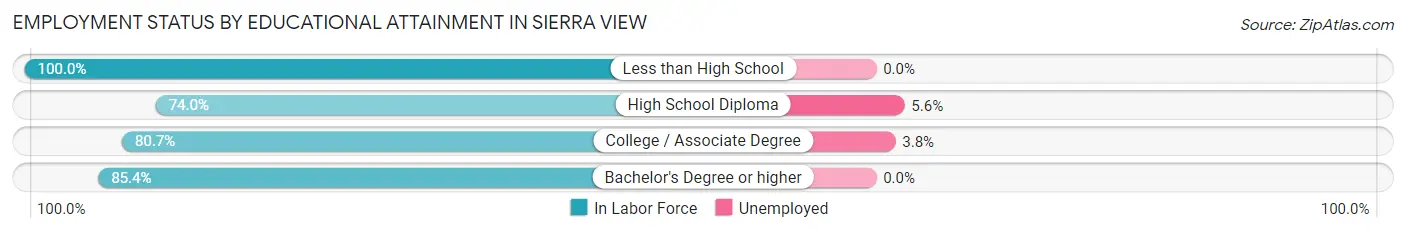 Employment Status by Educational Attainment in Sierra View