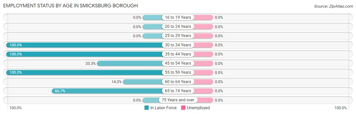 Employment Status by Age in Smicksburg borough
