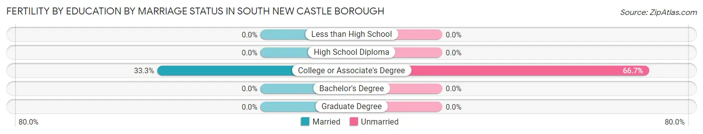 Female Fertility by Education by Marriage Status in South New Castle borough