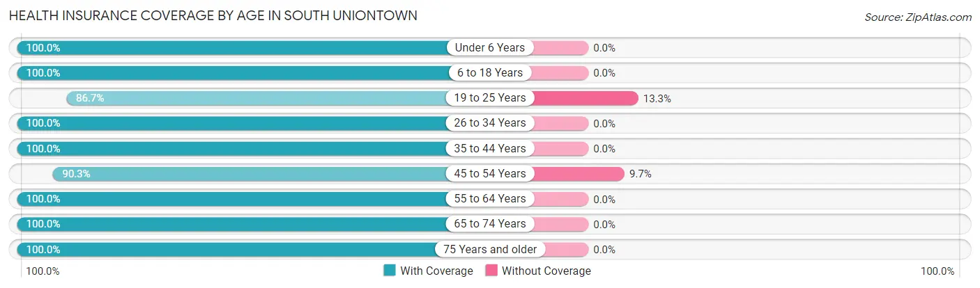 Health Insurance Coverage by Age in South Uniontown