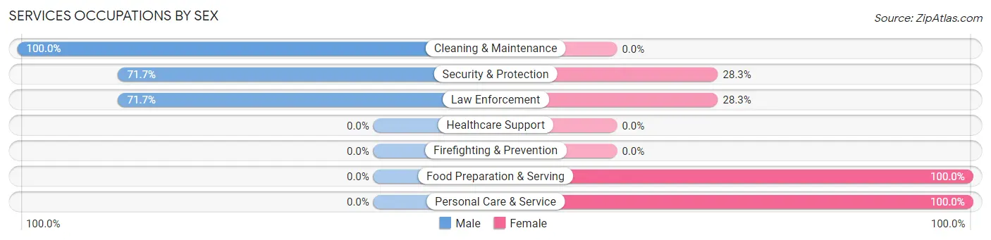 Services Occupations by Sex in South Uniontown