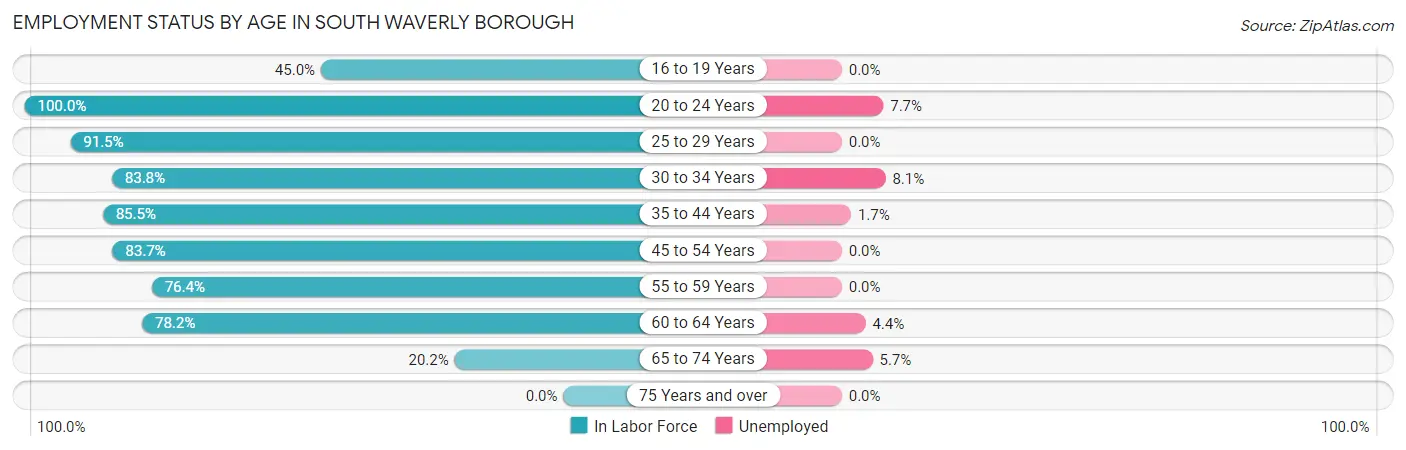 Employment Status by Age in South Waverly borough
