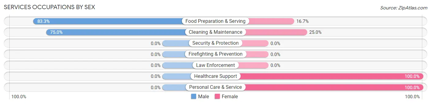 Services Occupations by Sex in South Waverly borough