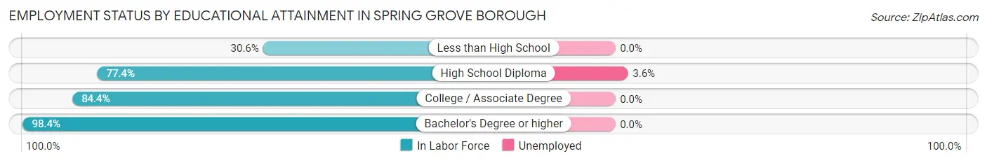 Employment Status by Educational Attainment in Spring Grove borough