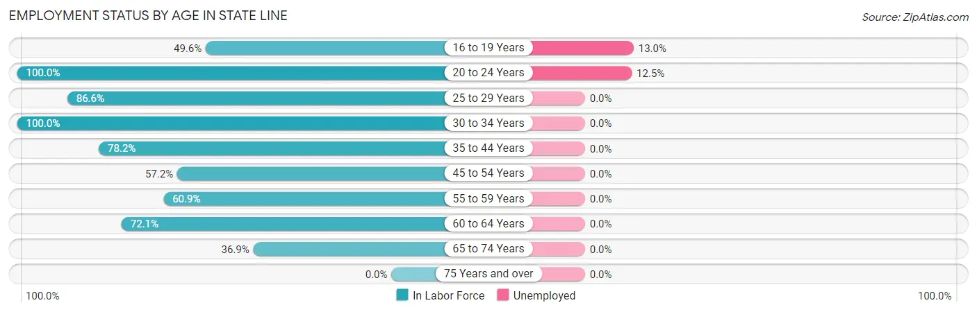 Employment Status by Age in State Line
