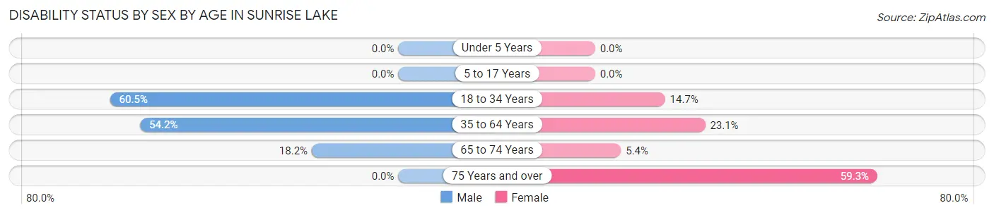 Disability Status by Sex by Age in Sunrise Lake