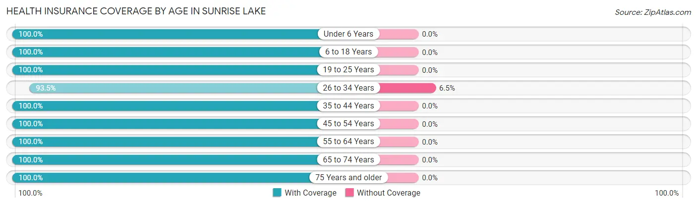 Health Insurance Coverage by Age in Sunrise Lake