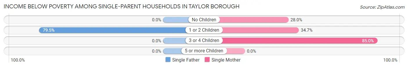 Income Below Poverty Among Single-Parent Households in Taylor borough