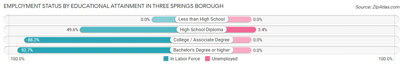 Employment Status by Educational Attainment in Three Springs borough