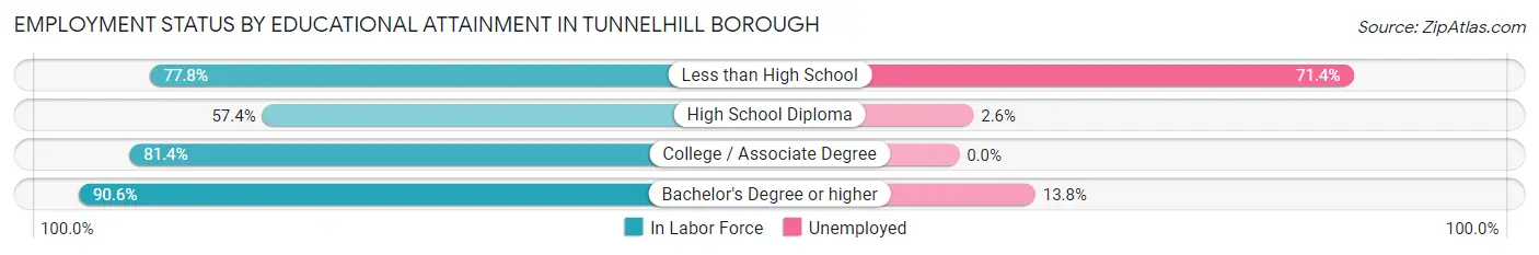 Employment Status by Educational Attainment in Tunnelhill borough