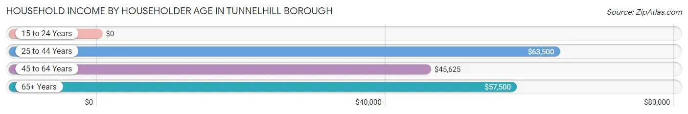 Household Income by Householder Age in Tunnelhill borough