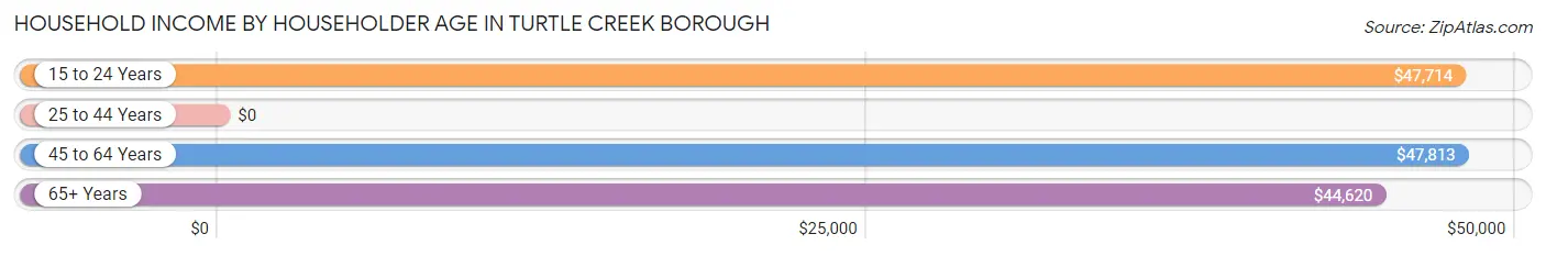 Household Income by Householder Age in Turtle Creek borough
