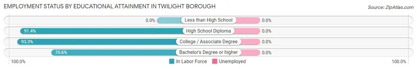 Employment Status by Educational Attainment in Twilight borough