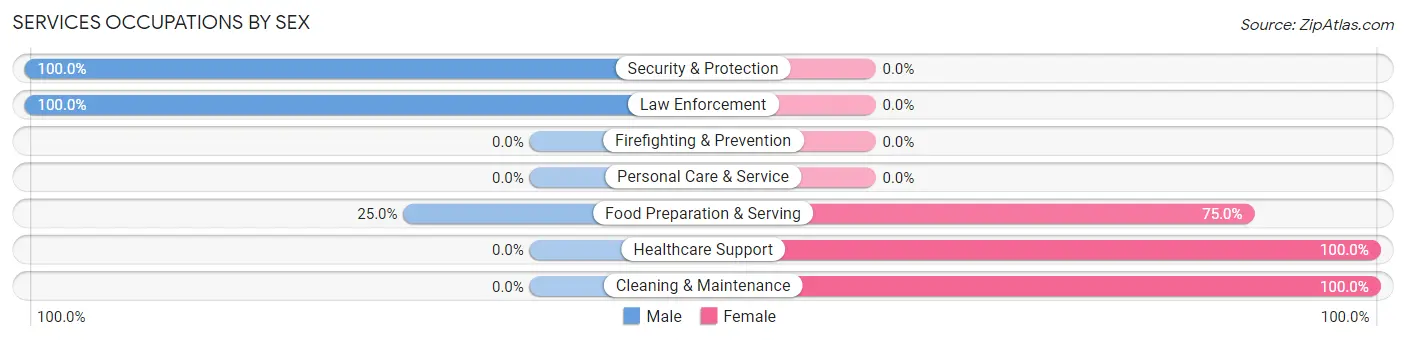 Services Occupations by Sex in Twilight borough