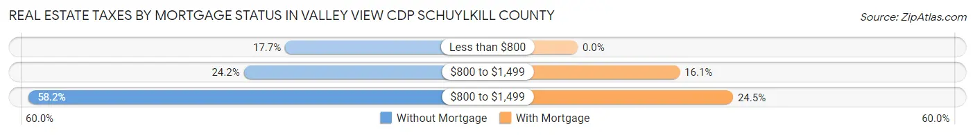 Real Estate Taxes by Mortgage Status in Valley View CDP Schuylkill County