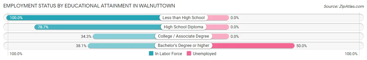 Employment Status by Educational Attainment in Walnuttown