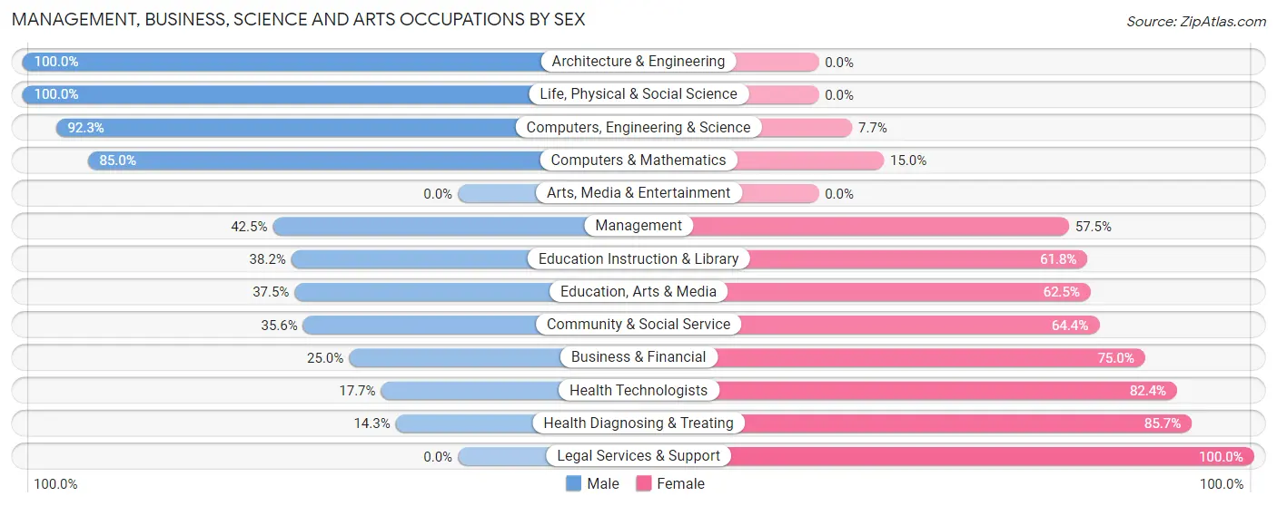Management, Business, Science and Arts Occupations by Sex in West Leechburg borough