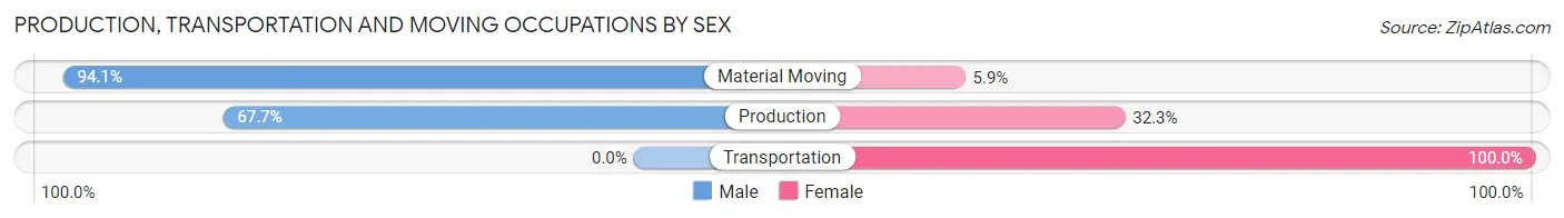 Production, Transportation and Moving Occupations by Sex in West Leechburg borough