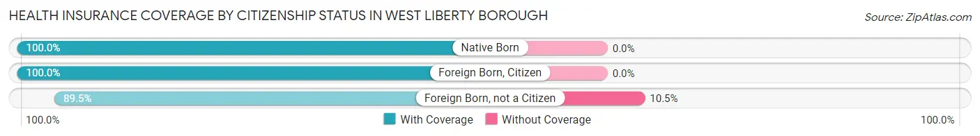 Health Insurance Coverage by Citizenship Status in West Liberty borough