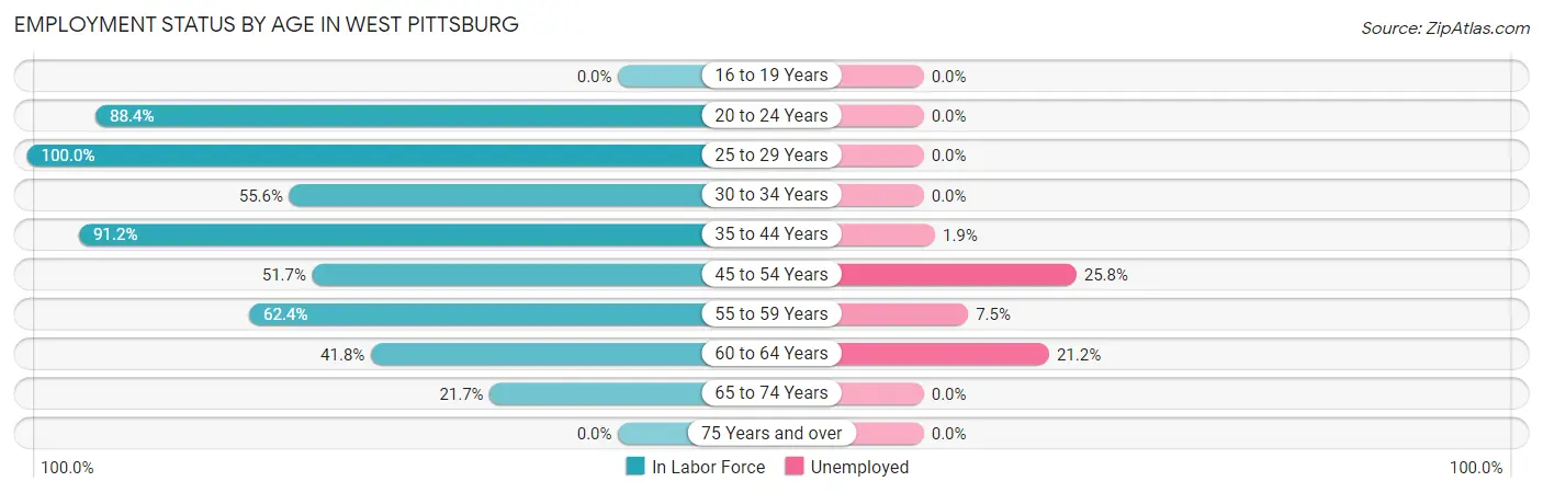 Employment Status by Age in West Pittsburg