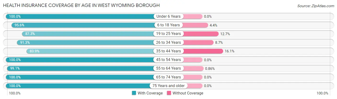 Health Insurance Coverage by Age in West Wyoming borough