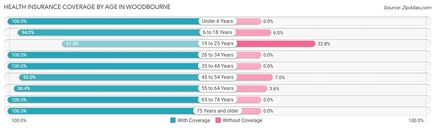 Health Insurance Coverage by Age in Woodbourne