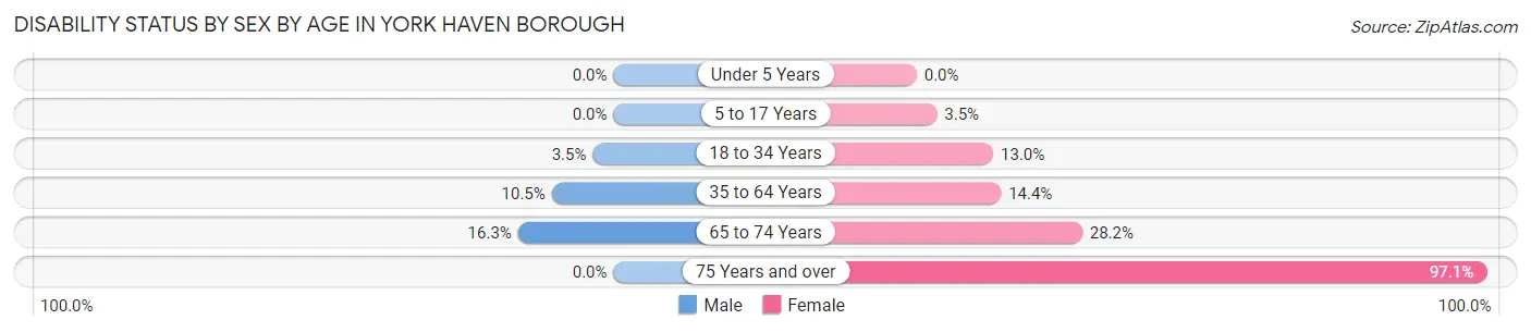 Disability Status by Sex by Age in York Haven borough