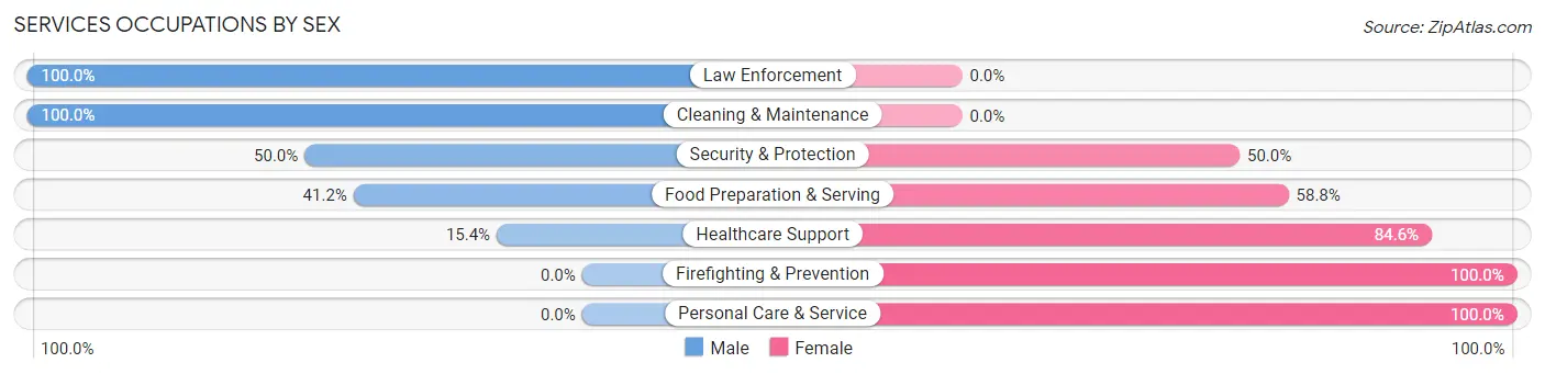 Services Occupations by Sex in York Haven borough