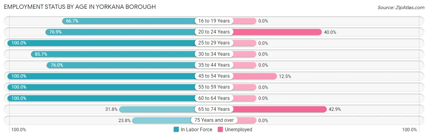 Employment Status by Age in Yorkana borough