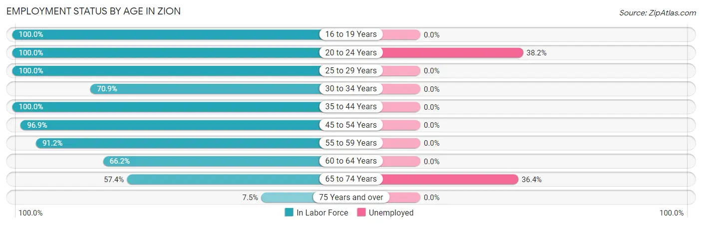 Employment Status by Age in Zion