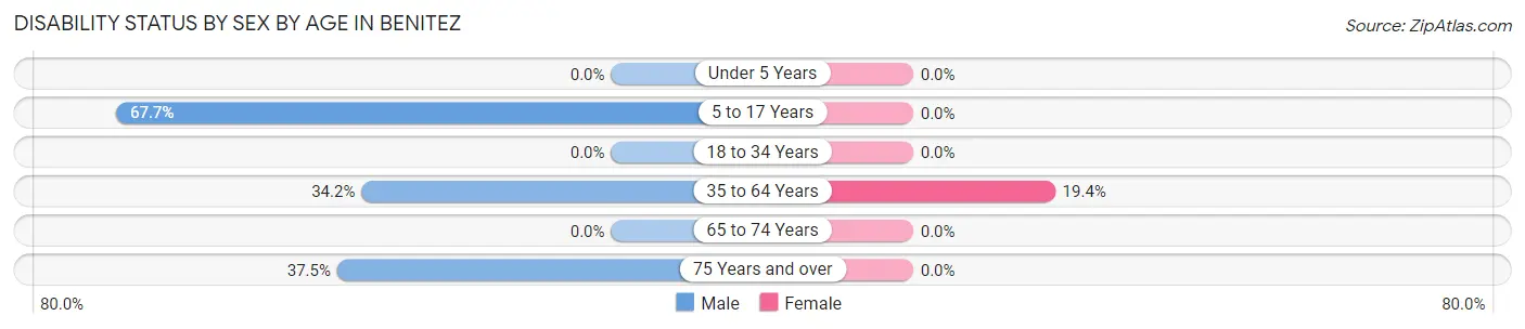 Disability Status by Sex by Age in Benitez