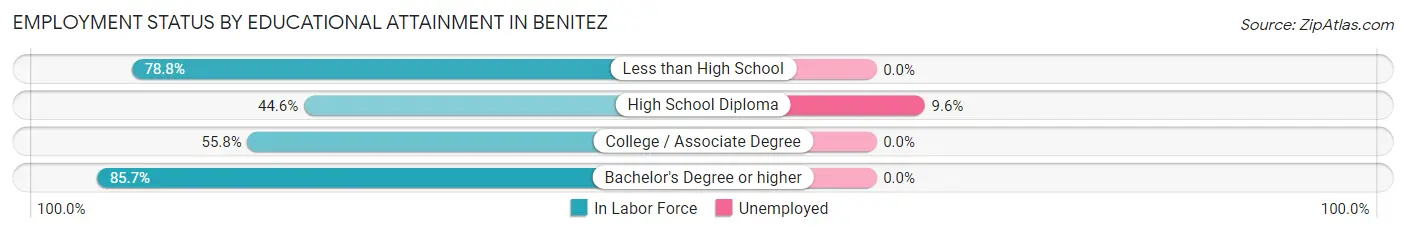 Employment Status by Educational Attainment in Benitez