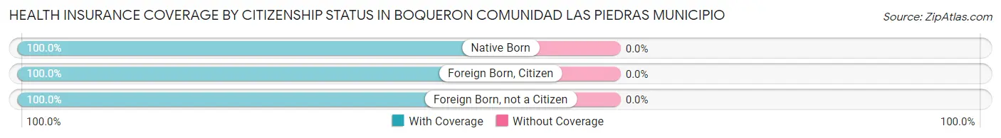 Health Insurance Coverage by Citizenship Status in Boqueron comunidad Las Piedras Municipio